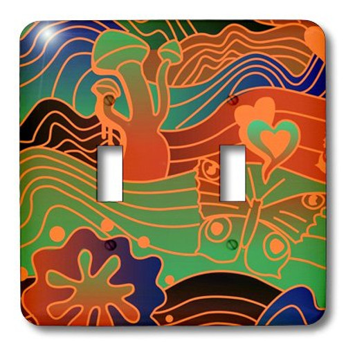 3dRose lsp_109922_2 Cactus N Butterfly In Orange N Blue Double Toggle Switch 3dRose lsp_109922_2 Cactus N Butterfly In Orange N Blue Double Toggle Switch