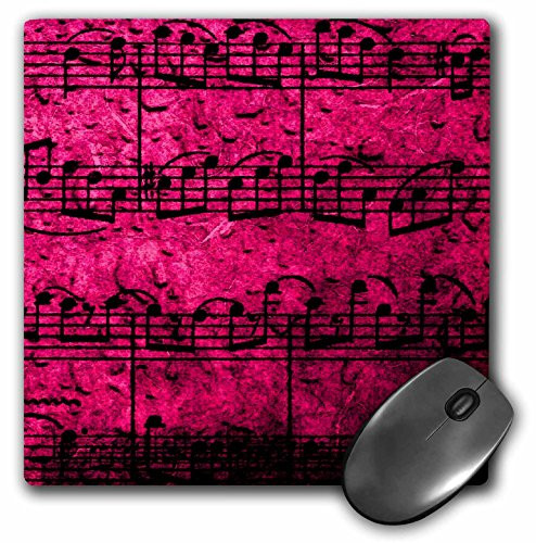 3dRose LLC 8 x 8 x 0.25 Inches Musical Interlude in Pink Mouse Pad (mp_5877_1)
