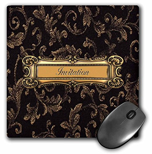 3dRose LLC 8 X 8 X 0.25 Inches Gold Leaves on Dark Brown Mouse Pad (mp_22428_1)