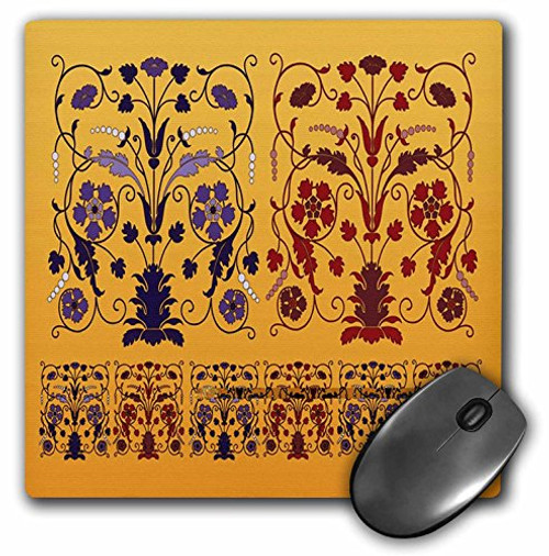 3dRose LLC 8 x 8 x 0.25 Inches Mouse Pad, Red and Purple Art Deco (mp_40778_1)