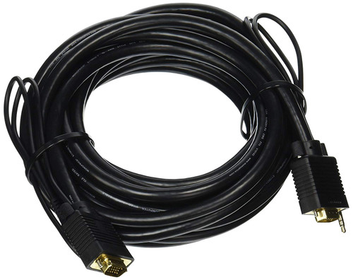 Monoprice 100559 25-Feet Super VGA HD15 M/M CL2 Rated Cable with Stereo Audio and Triple Shielding, Gold Plated