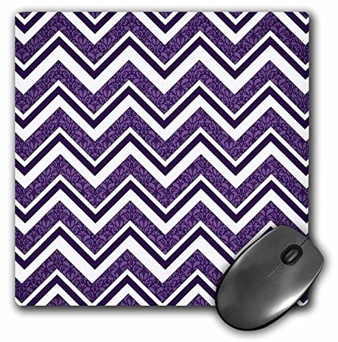 3Drose 8 X 8 X 0.25 Inches Mouse Pad New Generation Damask Patterned Chevron Stripes in Purple (mp_78331_1)