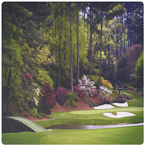 3dRose LLC 8 x 8 x 0.25 Inches Mouse Pad, Augustas Amen Corner Golf Course Golfers On Bridge (mp_131410_1)
