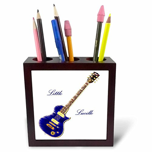 3dRose ph_693_1 Guitar Little Lucille Tile Pen Holder, 5-Inch