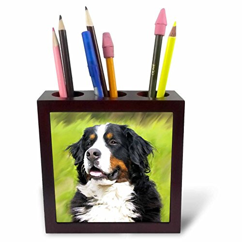 3dRose LLC Bernese Mountain Dog 5-Inch Tile Pen Holder