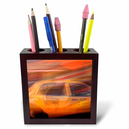 3dRose ph_93073_1 New York, Taxi Cab Through Times Square-US33 CWI0079-Corey Wise-Tile Pen Holder, 5-Inch