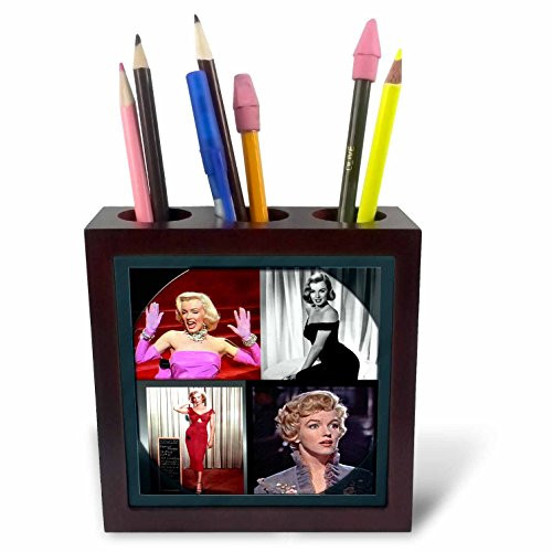 3dRose ph_107180_1 Marilyn Monroe Collage-Tile Pen Holder, 5-Inch