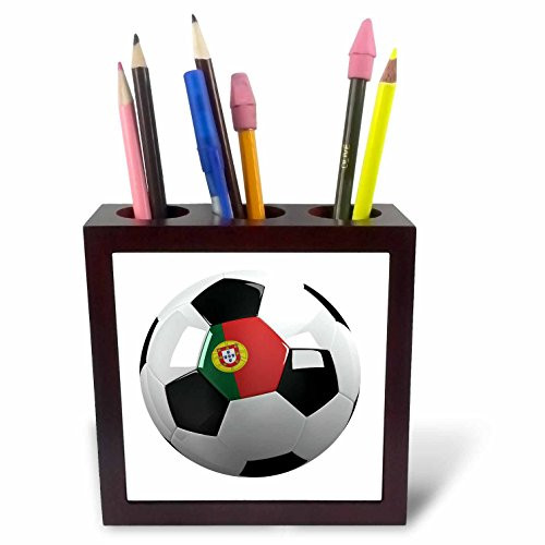 3dRose ph_157023_1 Soccer Ball with The National Flag of Portugal on it Portuguese Tile Pen Holder, 5-Inch 3dRose ph_157023_1 Soccer Ball with The National Flag of Portugal on it Portuguese Tile Pen Holder, 5-Inch