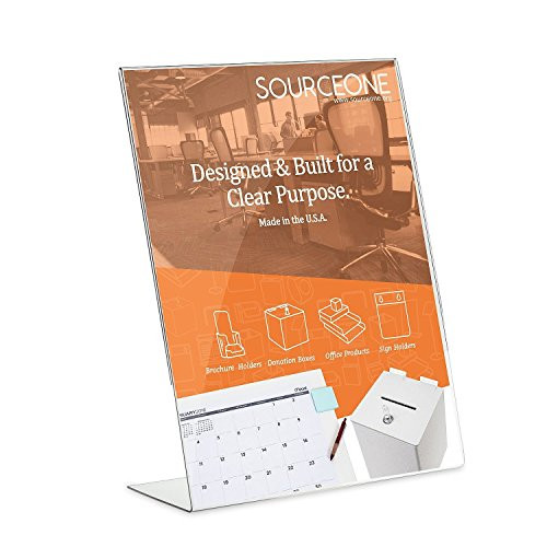 Source One 8.5 X 11 Inches Acrylic Slant Back Sign Holder Ad Frame, Clear Acrylic (SB-85X11) Source One 8.5 X 11 Inches Acrylic Slant Back Sign Holder Ad Frame, Clear Acrylic (SB-85X11)