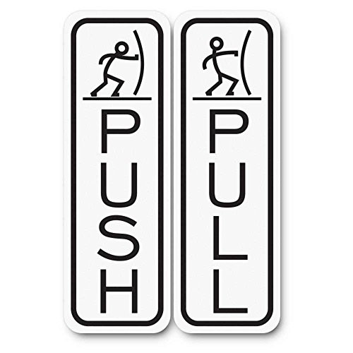 Classic Fun Push Pull Door Sign (White) - Large