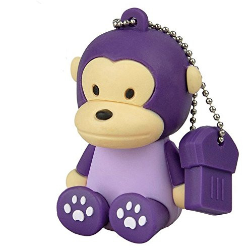 Aneew Purple Pendrive 32GB U Disk Monkey Animal USB Flash Drive Memory Thumb Disk