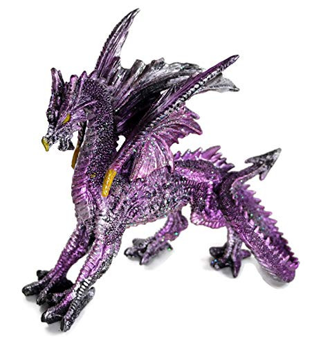 IAC Medieval Winged Dragon Gothic Dragon Fantasy Figurine Decoration Collectible Statue Decor (Purple)
