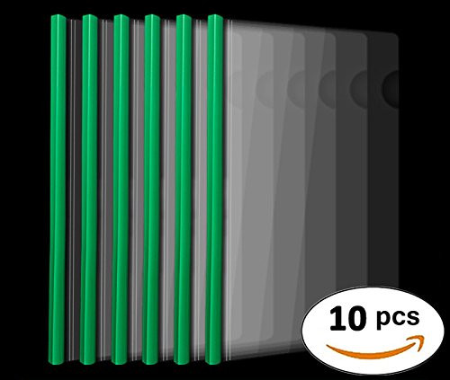 Plastic File Folder 10mm Sliding Bar Report Covers, 20C, 40 Sheet Capacity, Transparent Resume Presentation File Folders Organizer Binder for A4 Size Paper, 10 Pcs