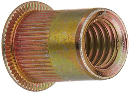 Uxcell a16041900ux0368 3/8"-16 Flat Head Rivet Nut Insert Nutsert Bronze Tone 100pcs