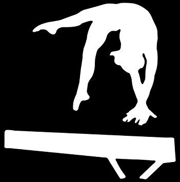 Gymnastics Balance Beam White Decal Vinyl Sticker|Cars Trucks Vans Walls Laptop| White |5.5 x 5 in|LLI447