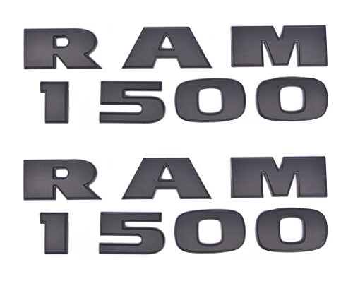 Aimoll Ram 1500 Emblems Nameplate,3D ABS Stickers Decals Nameplates Auto Emblem Badge Decal for RAM 1500 (2 PCS-Matte Black)