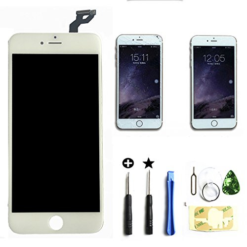 ZTR LCD Touch Screen Digitizer Frame Assembly Full Set LCD Touch Screen Replacement for iPhone 6S Plus 5.5" - White