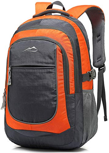 Backpack Bookbag For School Student College Business Travel Hiking Fit Laptop Up to 15.6 Inch (Orange)