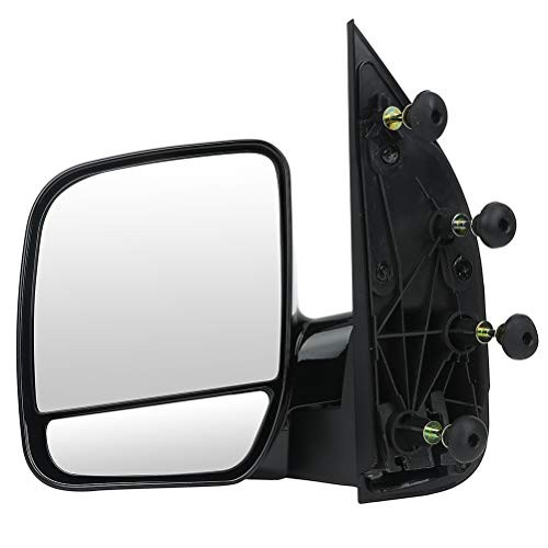 SCITOO Towing Mirrors, fit Ford Exterior Accessories Mirrors fit 02-08 Ford E150 E250 E350 E450 E550 Van with Duel Glass Foldable Manual Controlling Features (Driver Side)