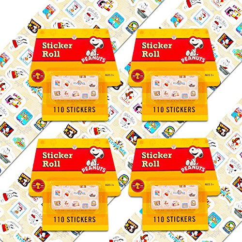 Eureka Peanuts Snoopy Stickers Party Supplies Pack ~ 440 Snoppy Stickers (4 Sticker Rolls)