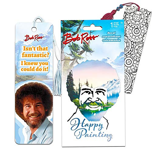 Bob Ross Decal Bookmark Pack ~ One Bob Ross Decal and One Bob Ross Bookmark with Bonus Bookmark (Bob Ross Decorations)