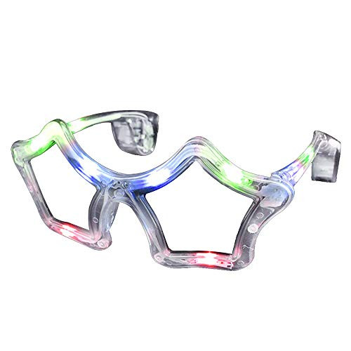 LED Patriotic Star Sunglasses - Light Up Glasses for Kids and Adult in 4th of July - Red White Blue