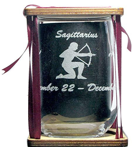 Sagittarius Astrological Sign 360 Degree Engraved Stemless Wine Glass