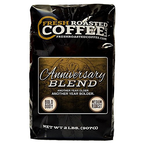 Fresh Roasted Coffee LLC, Anniversary Artisan Blend Coffee, Medium Roast, Whole Bean, 2 Pound Bag