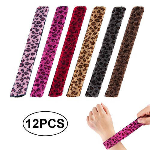 12pcs Slap Bracelets, Leopard Slap Bracelet for Kids, Girls, Boys or Birthday Party