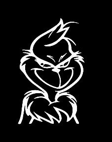 The Grinch Christmas White Decal Vinyl Sticker|Cars Trucks Vans Walls Laptop| White |5.5 x 3.5 in|LLI639