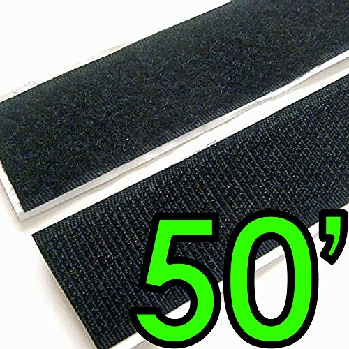 Electriduct 1" Self Adhesive Hook & Loop Sticky Back Tape Fabric Fastener - 50 Feet