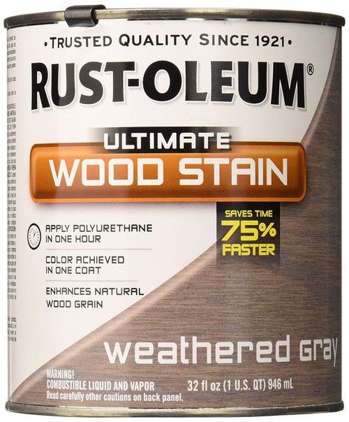 RUST-OLEUM 271130 Quart Weathered Grey Interior Wood Stain