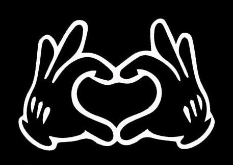 Makarios LLC Disney Love Hands Cars Trucks Vans Walls Laptop MKR| White |5.5 x 3.75|MKR673