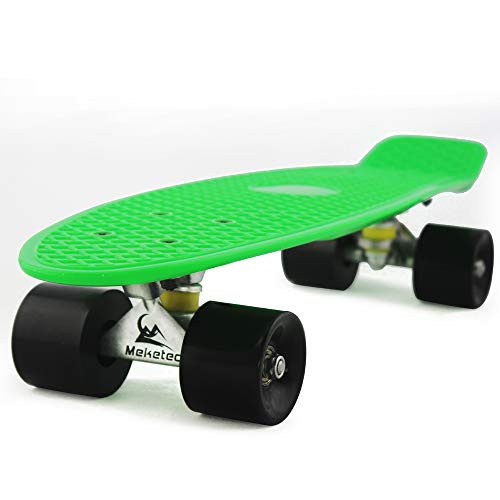 Meketec Skateboards Youth 22 inch Mini Cruiser Girl Beginner Skateboard for Kids Boys Children Toddler Skateboard Teenagers Adults Paw Patrol (Green Black)