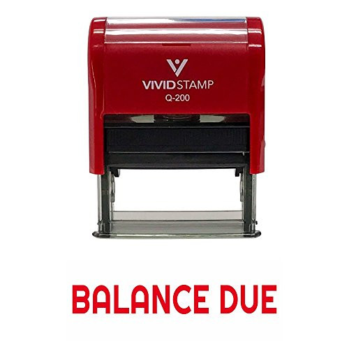 Balance Due Self Inking Rubber Stamp (Red Ink) - Medium