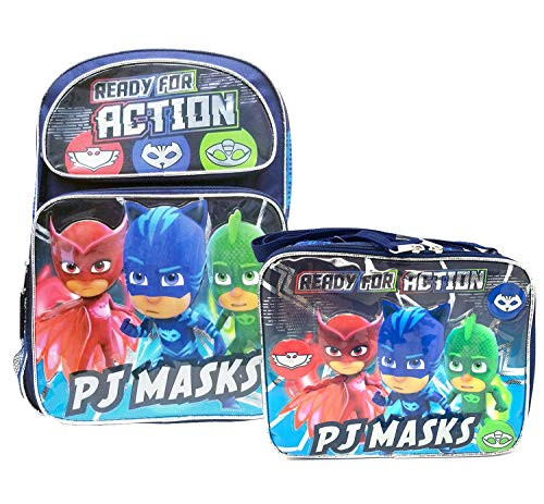 PJ Masks School Backpack 16" Boys & Lunch Bag 2pc set Boy Bags