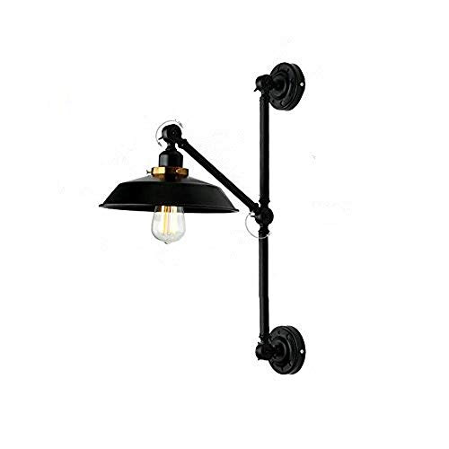 JINGUO Lighting Wall Sconces Industrial Retro 1-Light Wall Light Adjustable Wall Lamp with Metal Shade Edison Simplicity Lamp Fixture Steel Black Finished