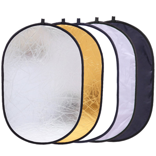 5-in-1 Oval Light Reflector 35 x 47 inch (90 x 120cm) Portable Collapsible Photography Studio Photo Camera Lighting Reflectors/Diffuser Kit with Carrying Case
