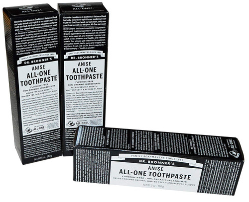 Dr Bronner's Anise All-One Toothpaste, 5 Ounce (Pack of 3)