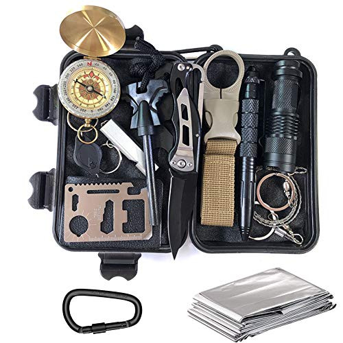 KEPEAK Emergency Survival Kit, Professional Survival Gear Kit Tool for Camping, Hiking, and Adventure