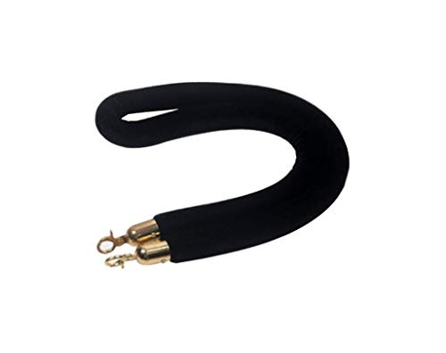 Barrier Rope Crowd Control, Stanchion Queue Velvet Rope, Velvet Stanchion Rope, Crowd Control Stanchion Velvet Rope Doorway Stanchion Queue Barrier Velvet Rope/5 feet Long(NO Stanchions) (Black)