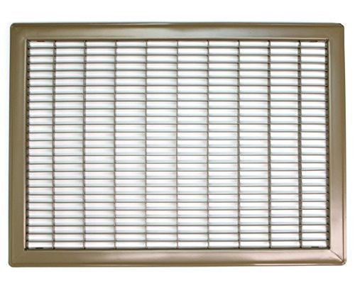 12" X 20" Floor Grille - Fixed Blades Air Grill - Brown [Outer Dimensions: 13.75 X 21.75]
