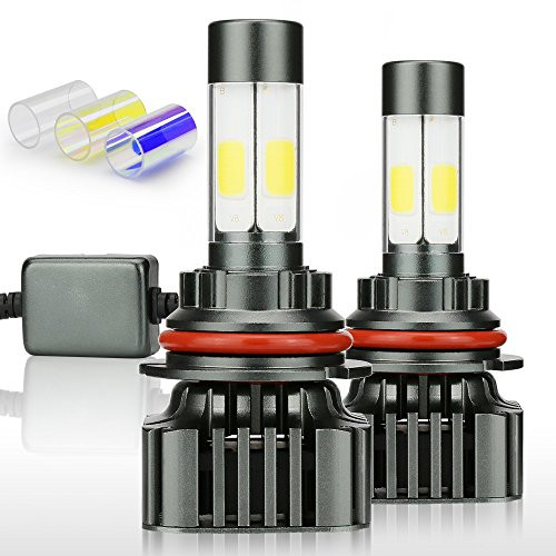 9004 HB1 LED Headlight Bulbs 12000LM 100W Super Bright High Low Beam 360 Degree(4 Sides) Lighting Lamps for Car Light Replacement-3000K Yellow/6000K White/8000K Blue(2 Pack) - ZDATT 2 Years Warranty