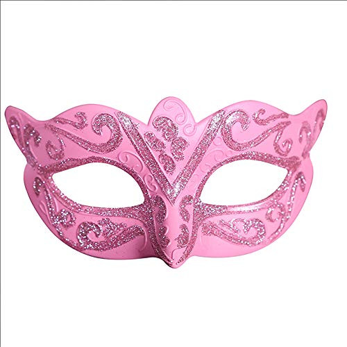 Vetasac Half Face Venetian Masquerade Masks for Child Ball Party Cosplay Halloween Costume Masks XP004 (Pink)