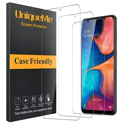 [3 Pack] UniqueMe Compatible with Samsung Galaxy A20 Screen Protector,9H Hardness Bubble Free Tempered Glass with Lifetime Replacement Warranty