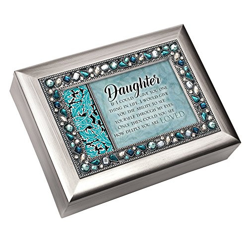 Cottage Garden Daughter Give You One Thing Brushed Silvertone Jewelry Music Box Plays You Light Up My Life Cottage Garden Daughter Give You One Thing Brushed Silvertone Jewelry Music Box Plays You Light Up My Life