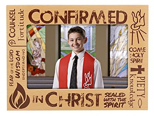 Confirmed in Christ Confirmation Detailed Wood Tabletop Picture Frame, 5 7/8 Inch