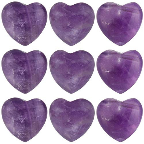 TUMBEELLUWA Healing Stones Carved Heart Puff Love Crystal Chakra Worry Reiki Pocket Palm Stone Pack of 15,Amethyst,0.5" TUMBEELLUWA Healing Stones Carved Heart Puff Love Crystal Chakra Worry Reiki Pocket Palm Stone Pack of 15,Amethyst,0.5"