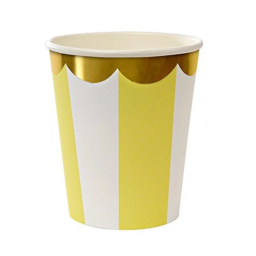 Meri Meri Yellow Fan Stripe Cups