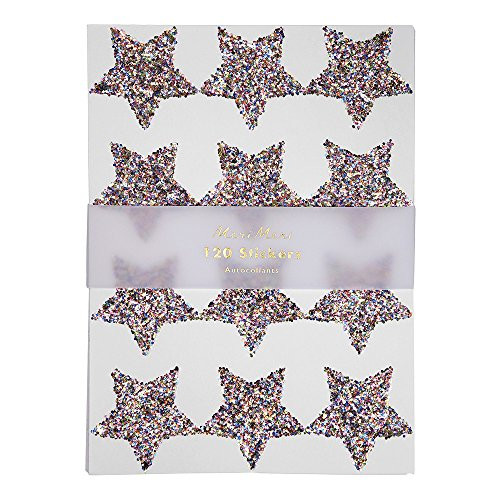 Meri Meri, Rainbow Glitter Star Stickers, Birthday, Party Decorations